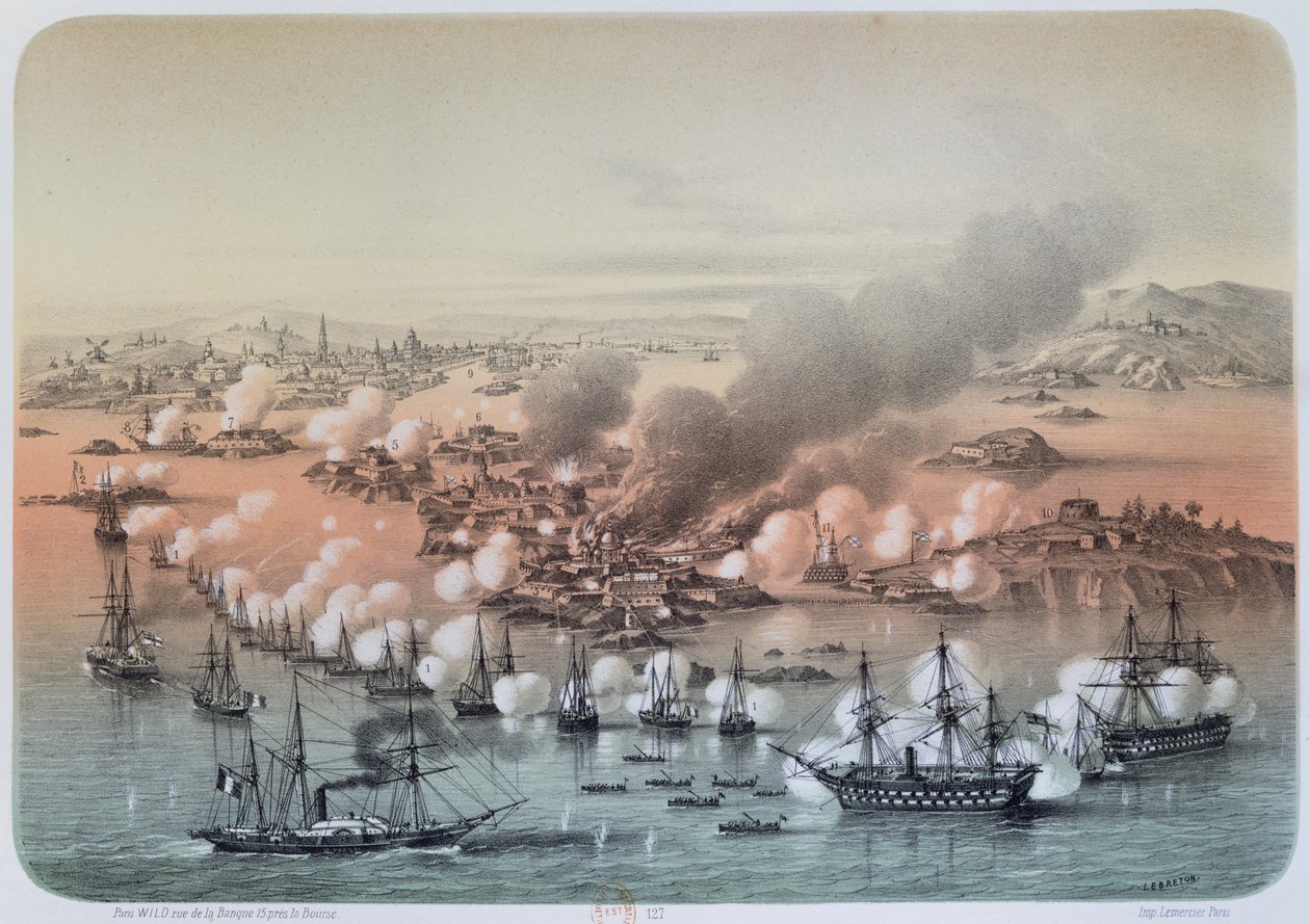 Il Bombardamento di Sveaborg, 5 agosto 1855, 1856 da Louis Le Breton