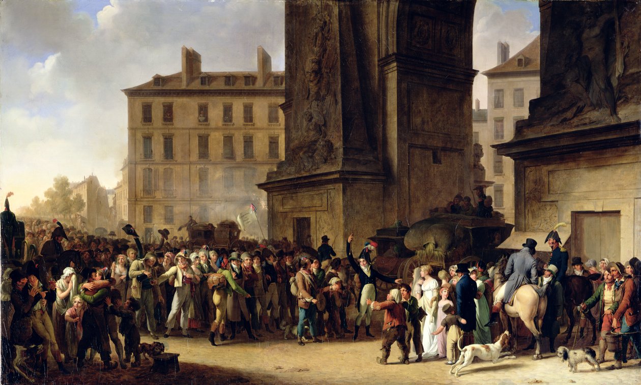 I coscritti del 1807 che marciano davanti alla Porta di Saint-Denis da Louis Leopold Boilly