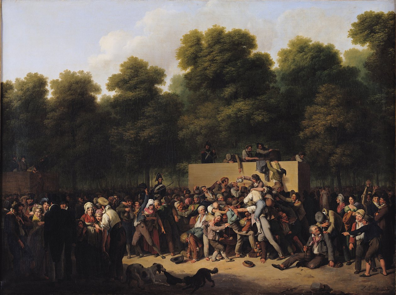 La distribuzione di cibo e vino sugli Champs-Elysees, 1822 da Louis Leopold Boilly