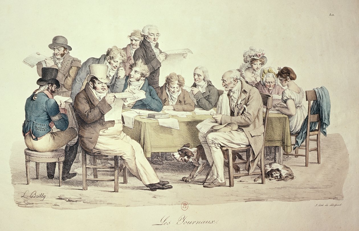 I giornali, inciso da François Seraphin Delpech (1778-1825) da Louis Leopold Boilly