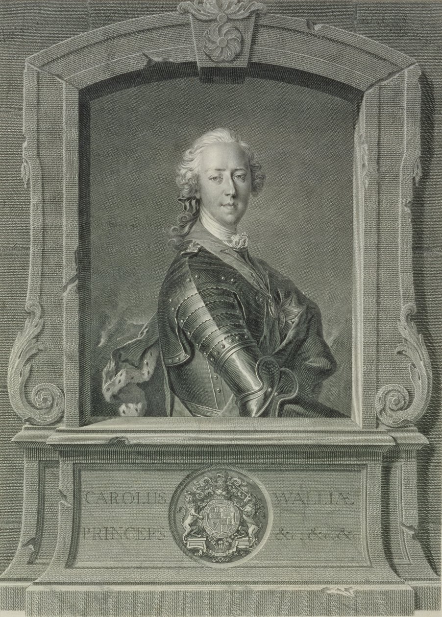Principe Carlo Edoardo Stuart (1720-88), inciso da J.G. Wille, 1748 da Louis Tocqué