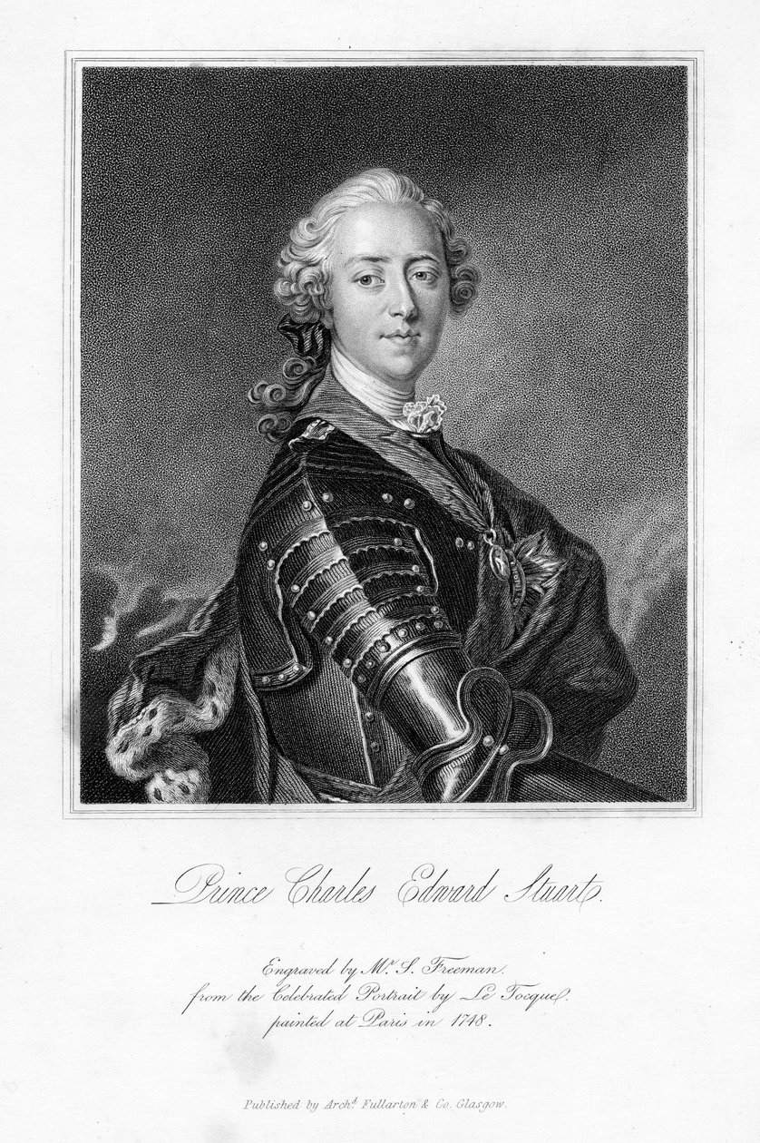 Principe Carlo Edoardo Stuart, stampa realizzata da S. Freeman, c.1849 da Louis Tocqué
