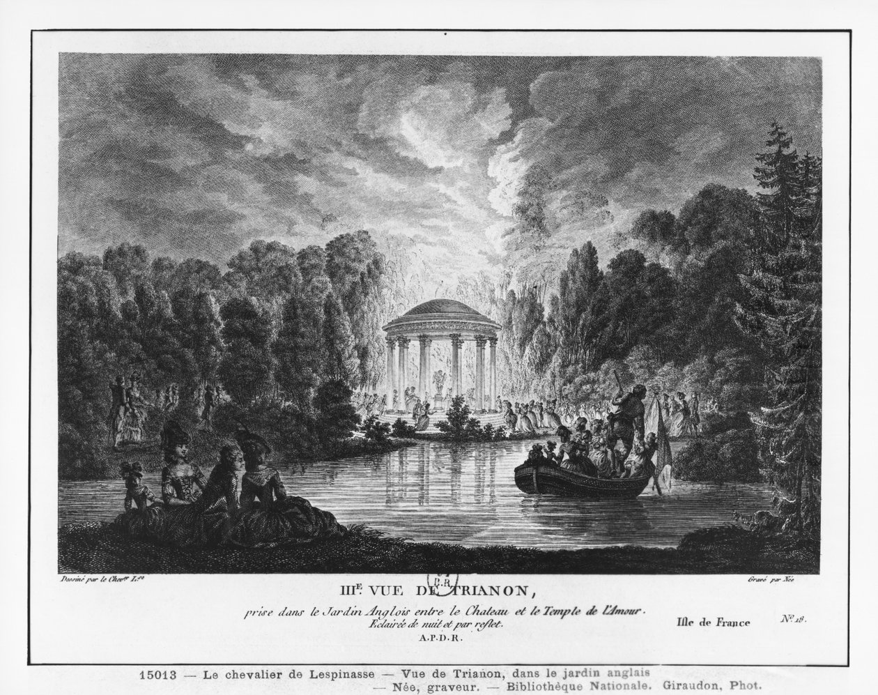 Terza veduta di Trianon, presa dal giardino inglese tra il castello e il Tempio dell