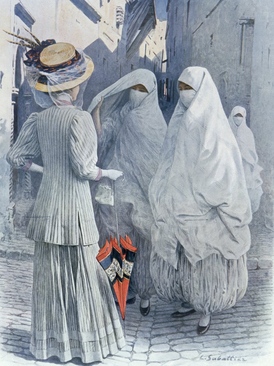 Una donna europea in Algeria, 1910 da Louis Remy Sabattier