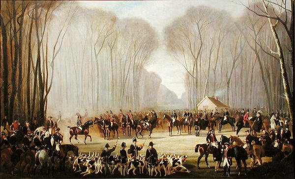 Incontro di caccia a Puis au Roi nella foresta di Compiegne da Louis Robert Heyrault