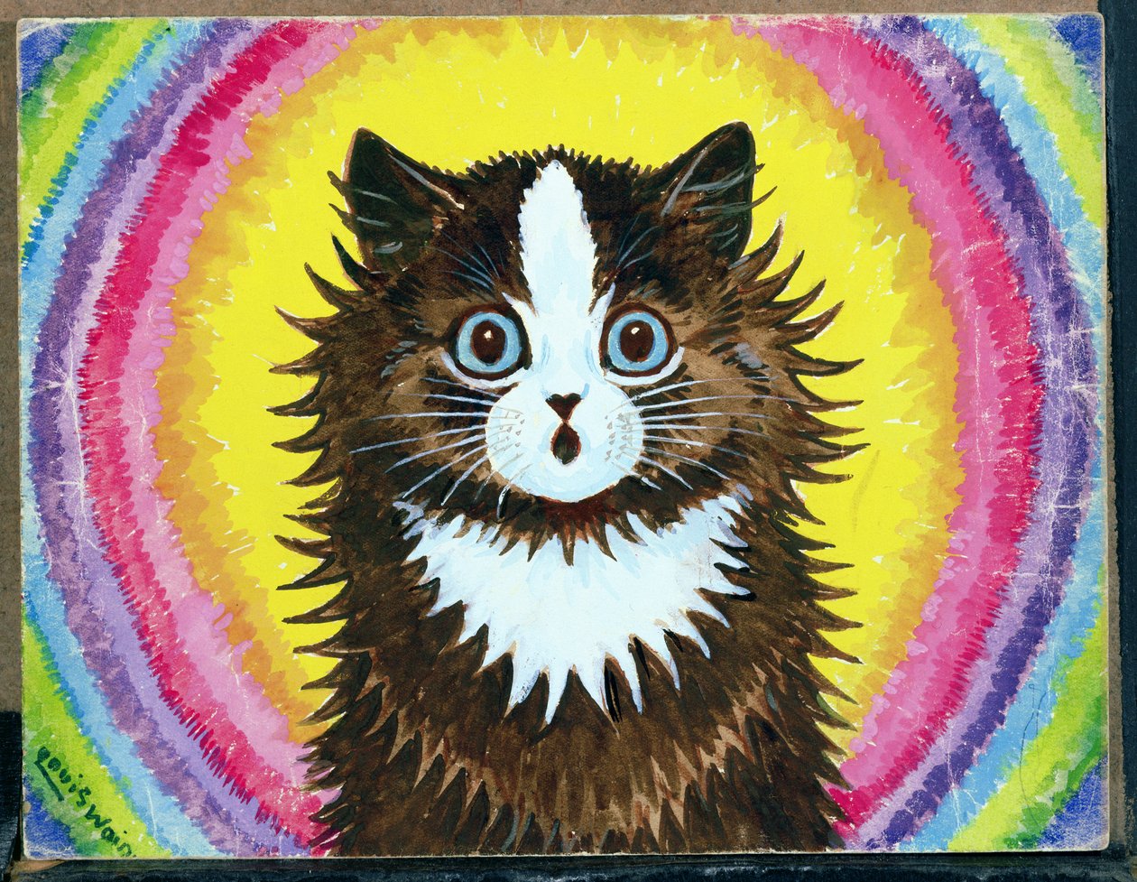 Gatto in un arcobaleno da Louis Wain