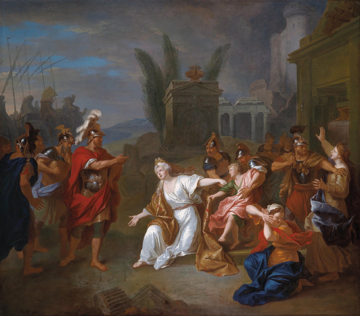Ulisse chiede ad Andromaca il giovane Astianatte da Louis de Silvestre