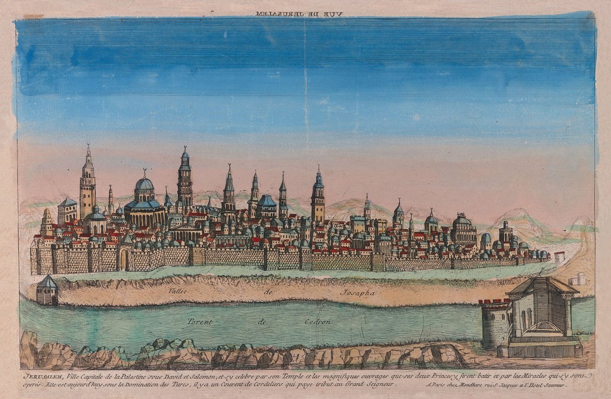 Veduta di Gerusalemme, 1770 da Louis Joseph Mondhare