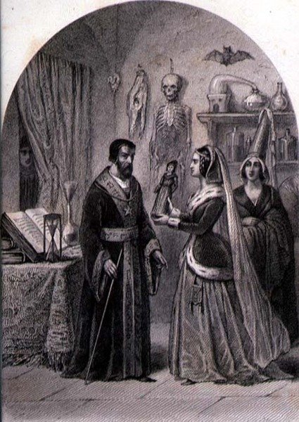 Un Cliente Visita un Mago, inciso da Philibert Langlois (fl.c.1834-9) da Louis (after) Marckl