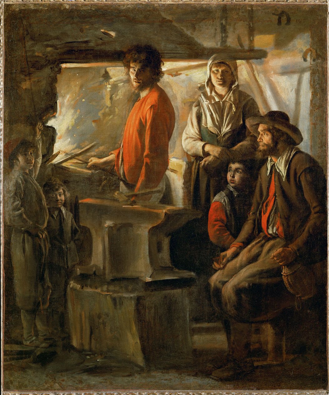 La fucina o: Un fabbro nella sua fucina ... da Louis (attr. to) Le Nain