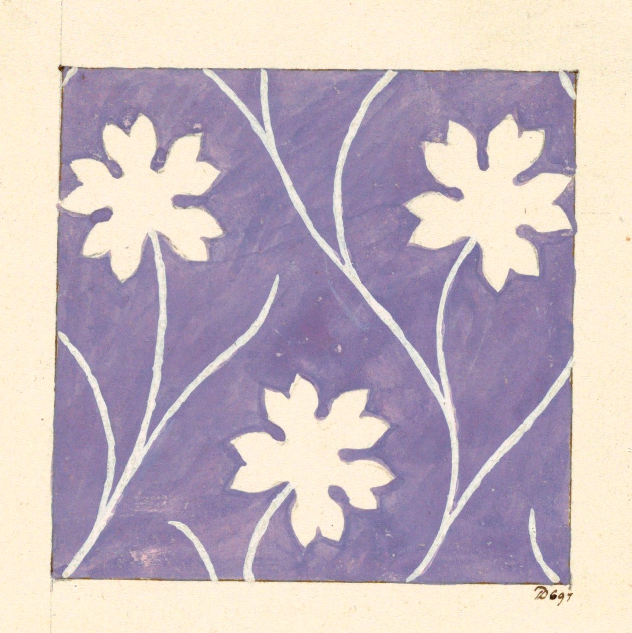 Disegno floreale per tessuto stampato da Louis Albert DuBois