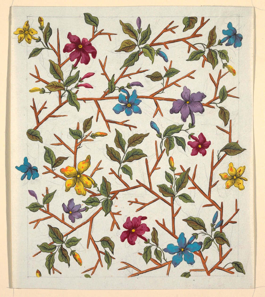 Disegno Floreale per Tessuto Stampato da Louis Albert DuBois