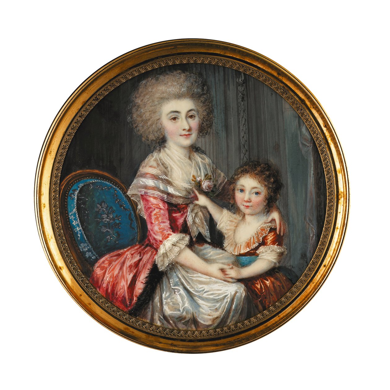 Una giovane donna chiamata Madame de Genlis, che abbraccia il suo giovane figlio da Louis Andre Fabre