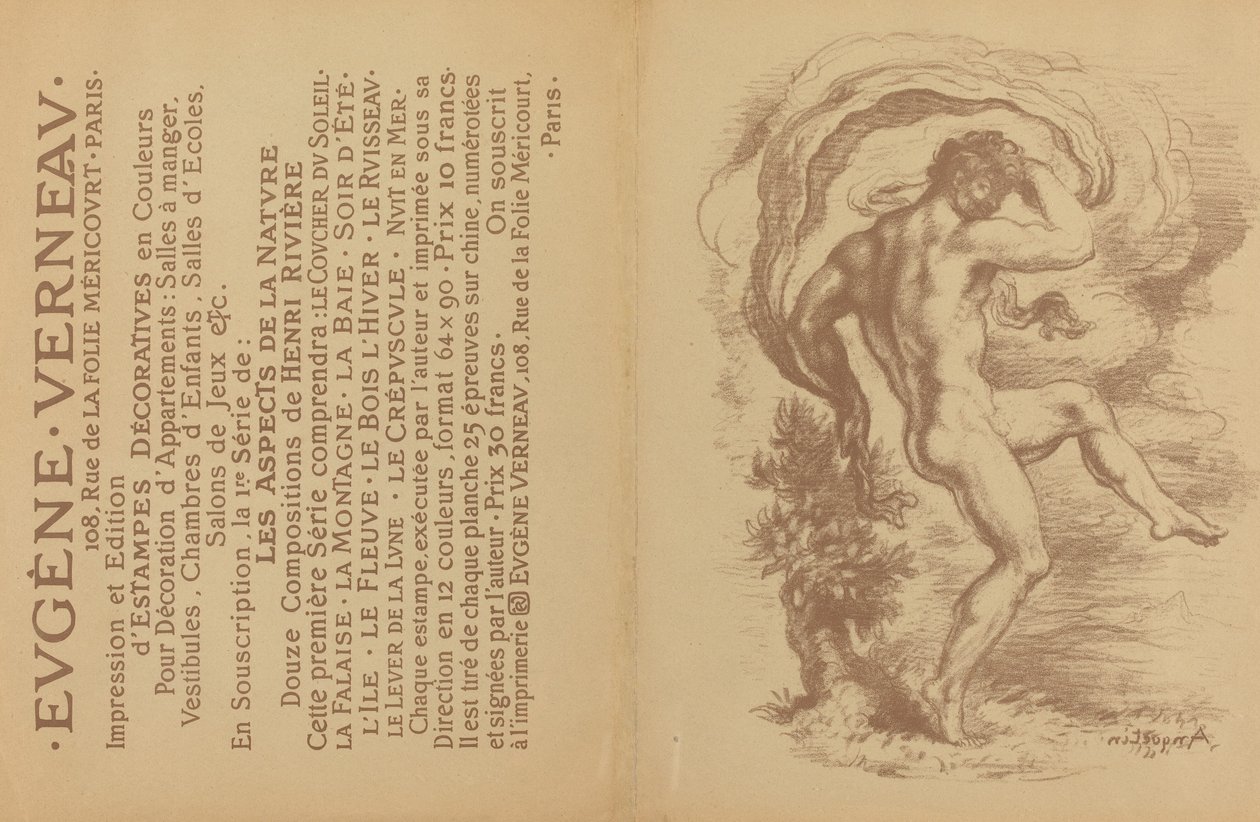 Nudo danzante e pubblicità per "Estampes décoratives" di Eugène Verneau [verso] da Louis Anquetin