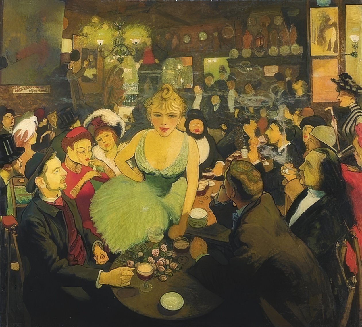Nel club Le Mirliton di Aristide Bruant da Louis Anquetin