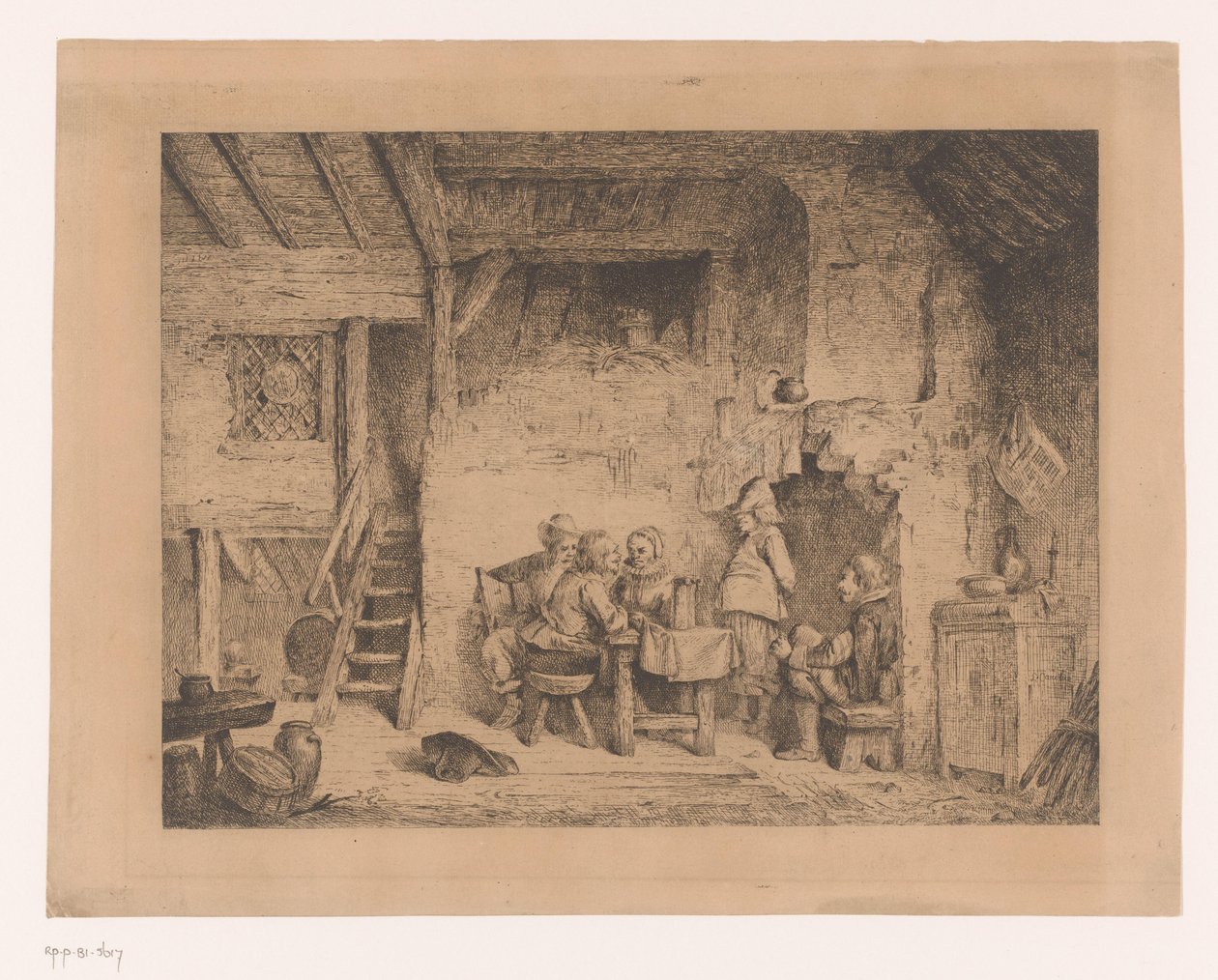 Compagnia in abiti del XVI secolo in una taverna da Louis Antoine Carolus