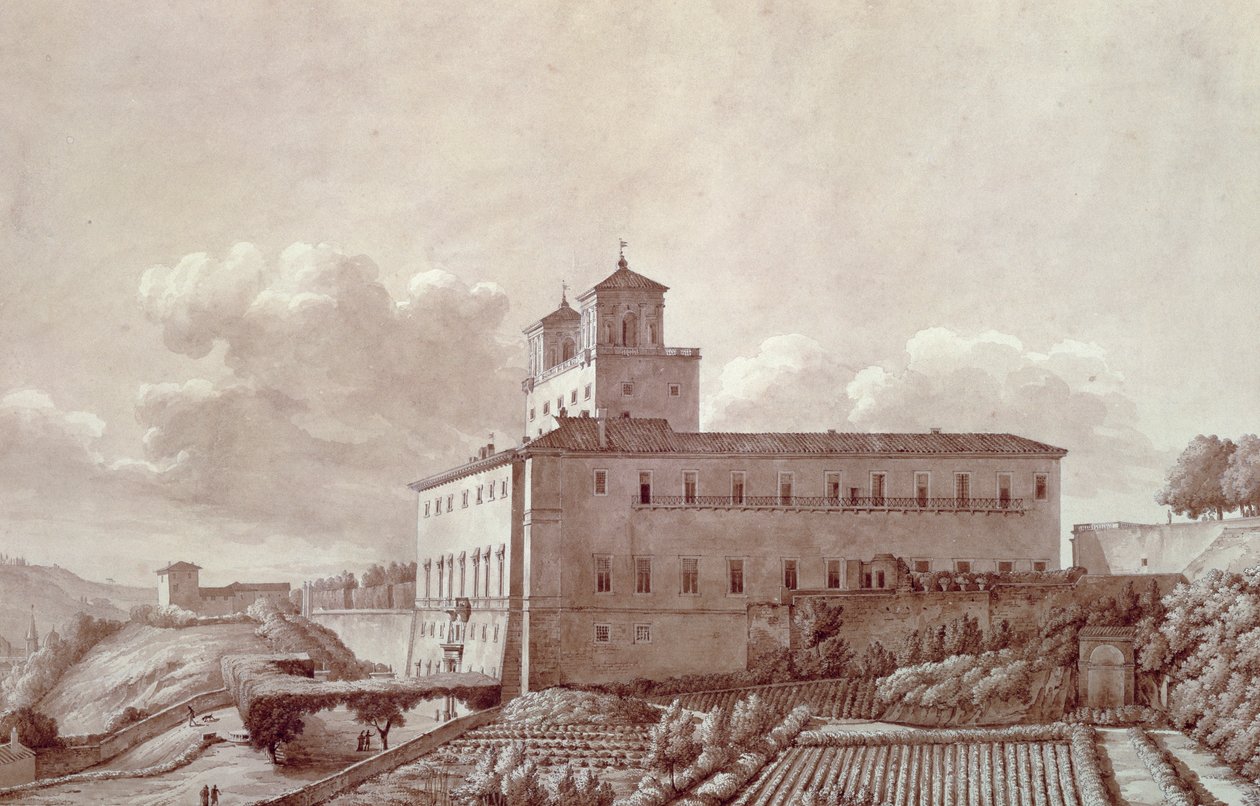Villa Medici sul Pincio a Roma, di Louis-Auguste Boileau (1812-1896), Italia da Louis Auguste Boileau