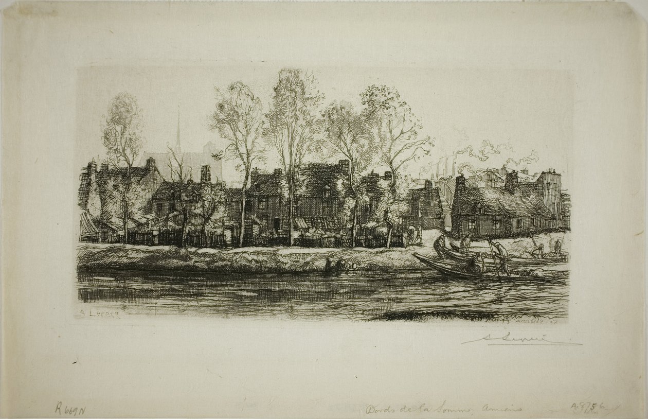 Le rive della Somme ad Amiens da Louis Auguste Lepère