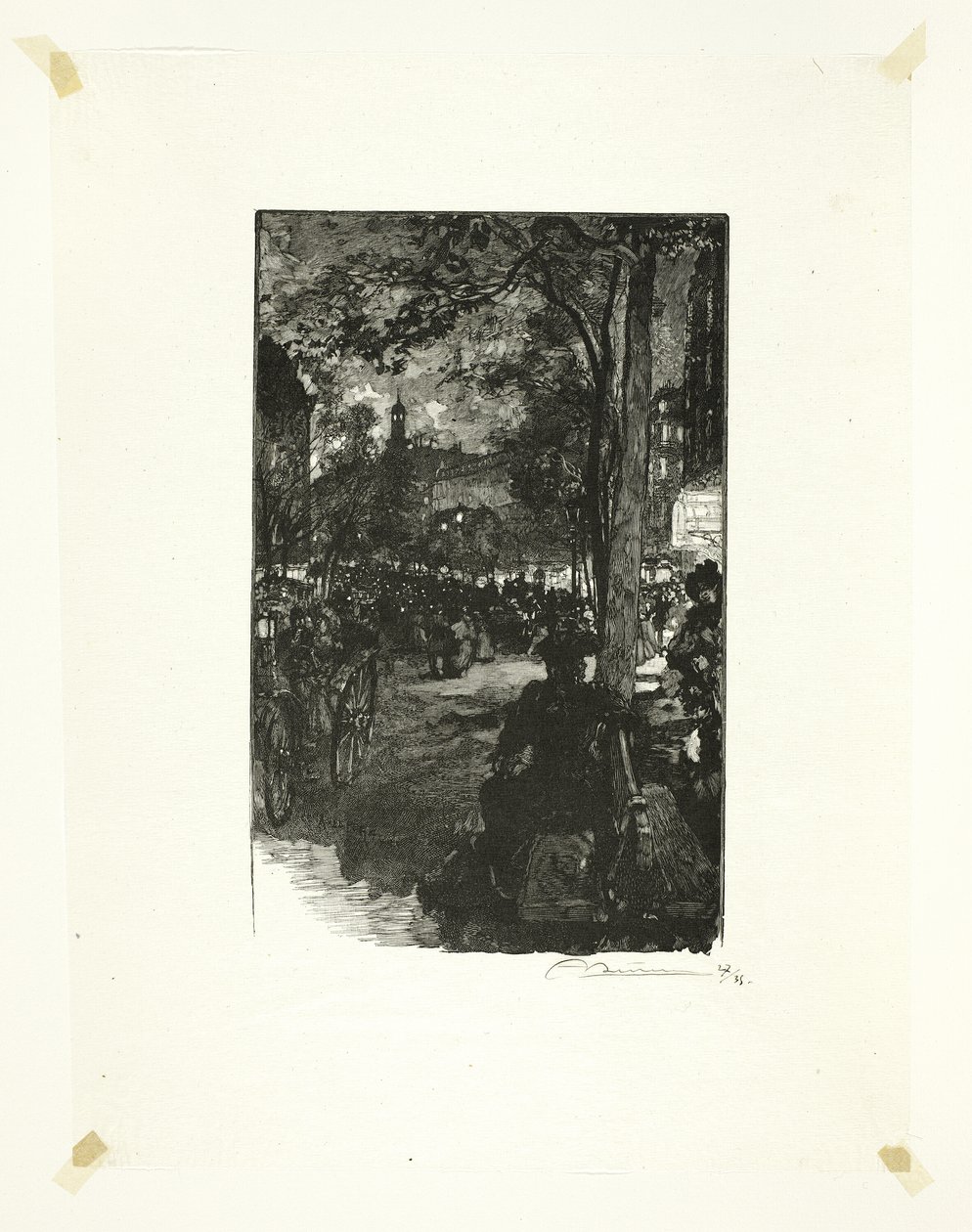 Boulevard Montmartre, sera, tavola quindici da Le Long de la Seine et des Boulevards da Louis Auguste Lepère