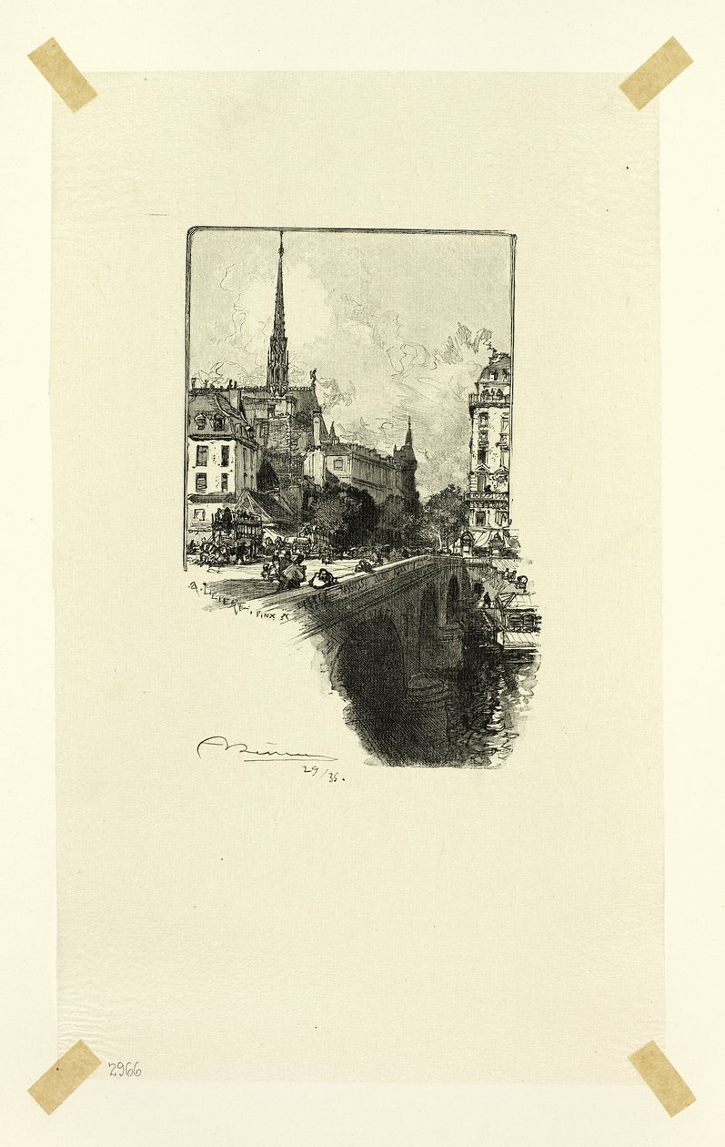 Pont Saint-Michel, tavola dodici da Le Long de la Seine et des Boulevards da Louis Auguste Lepère