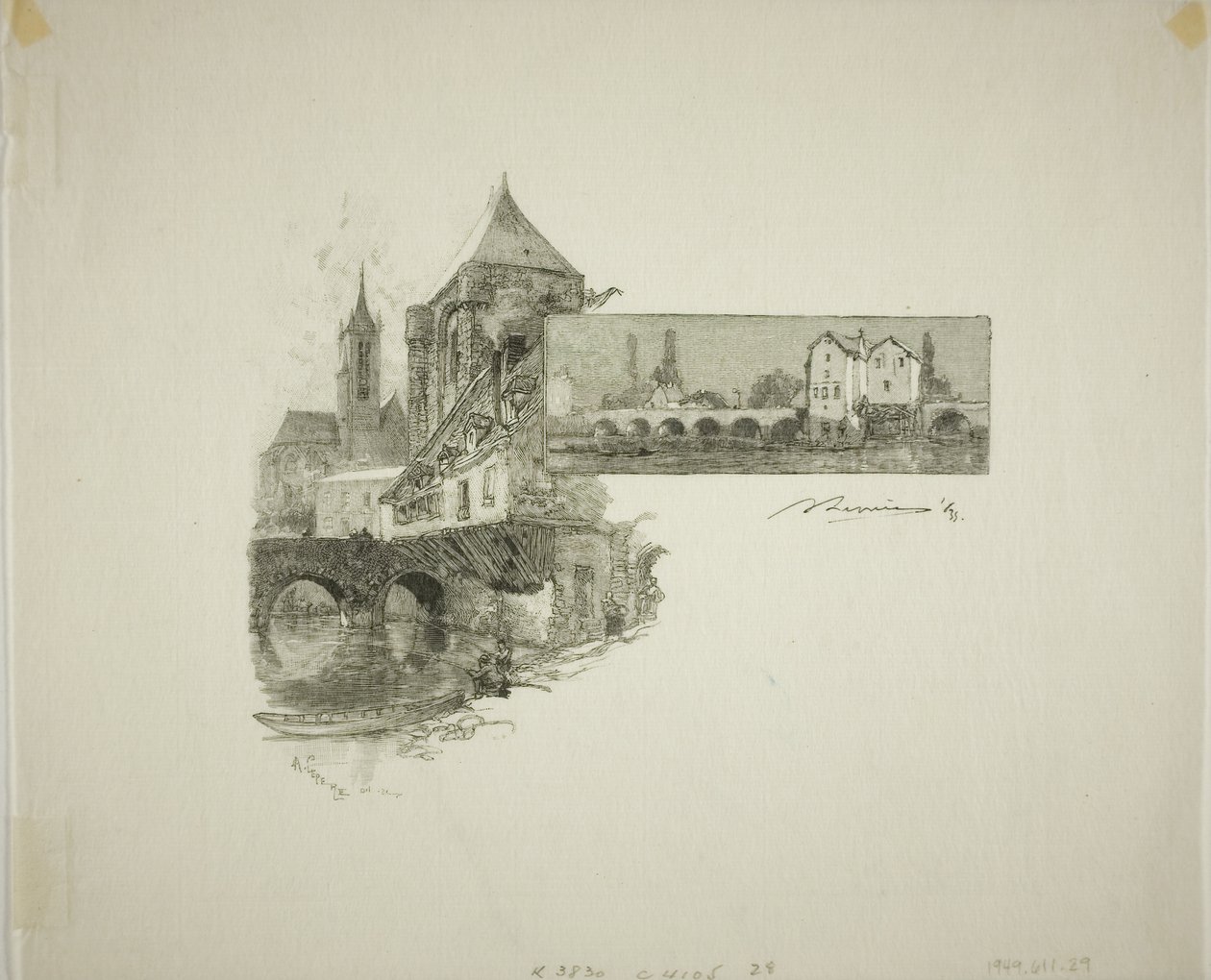 Moret: il mulino a legna da Louis Auguste Lepère