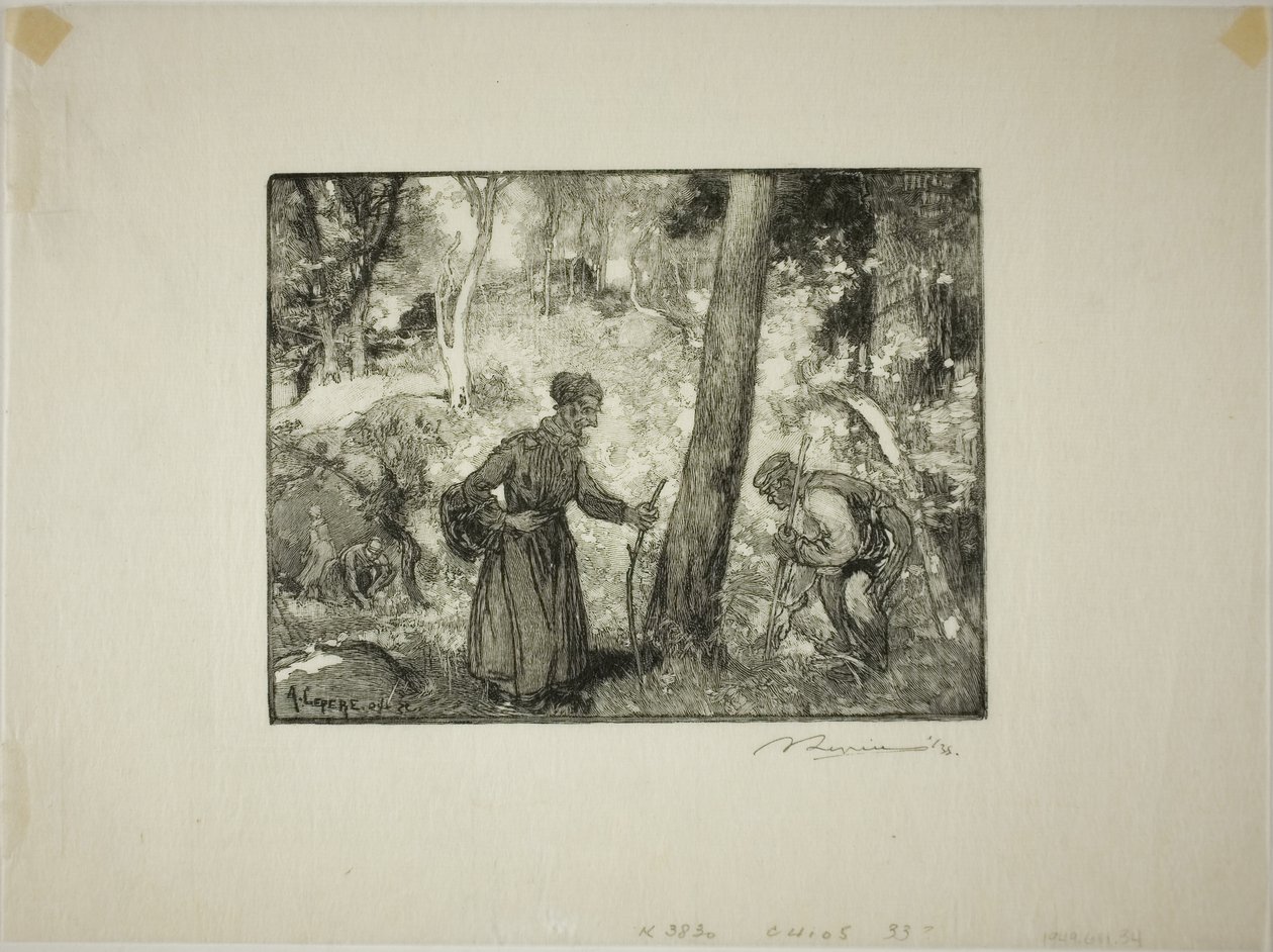 Cacciatori di funghi al Rocher Bernard da Louis Auguste Lepère