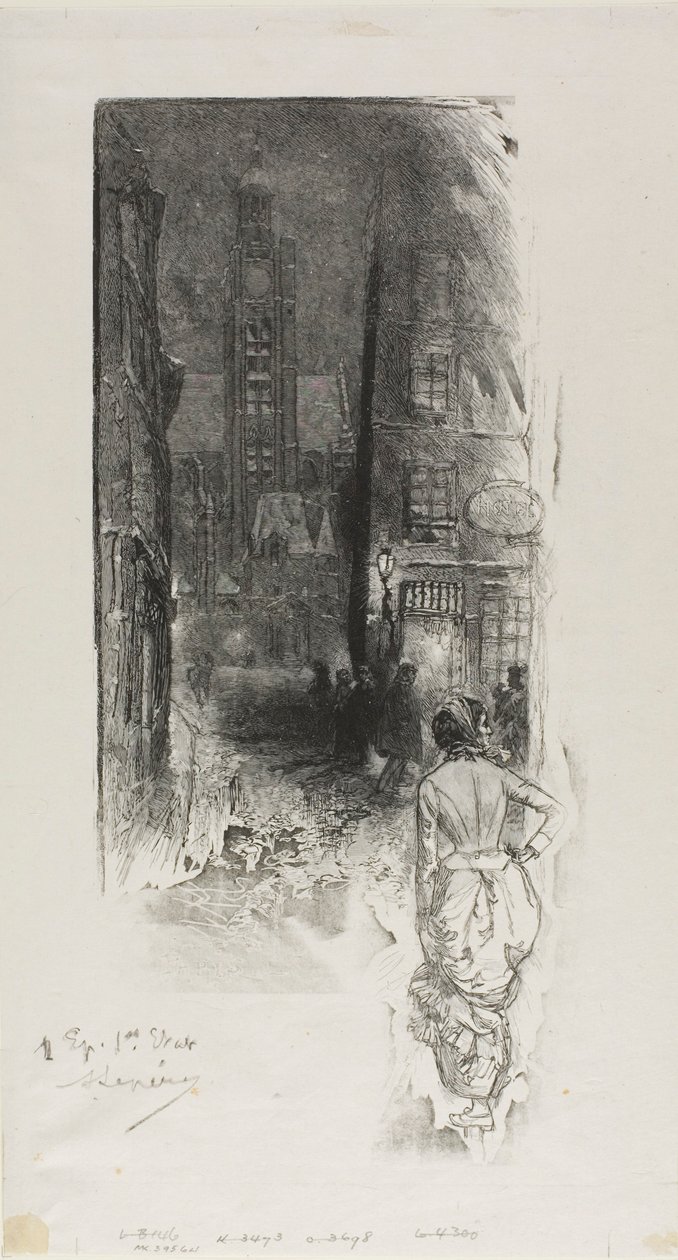 Parigi: la Rue de la Montagne-Ste-Geneviève da Louis Auguste Lepère