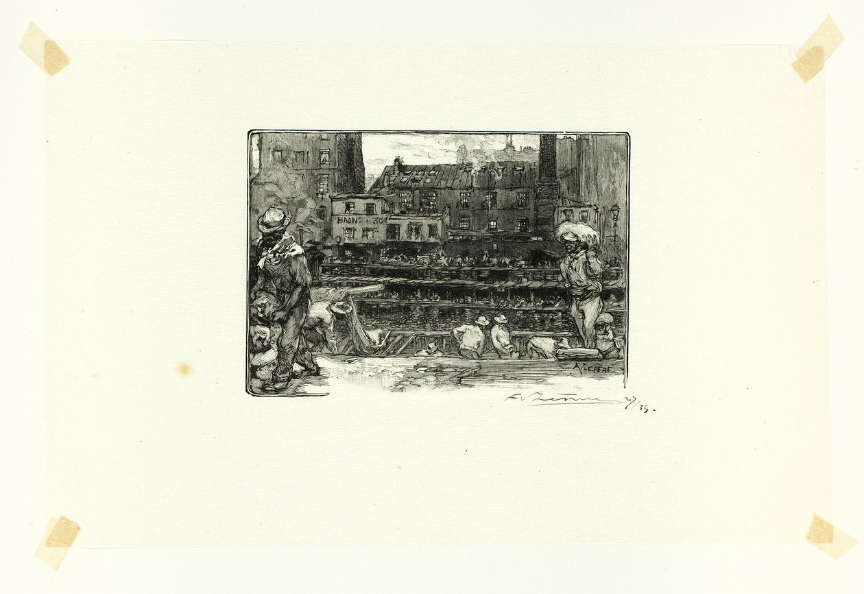 Scaricatori di gesso, tavola tre da Le Long de la Seine et des Boulevards da Louis Auguste Lepère