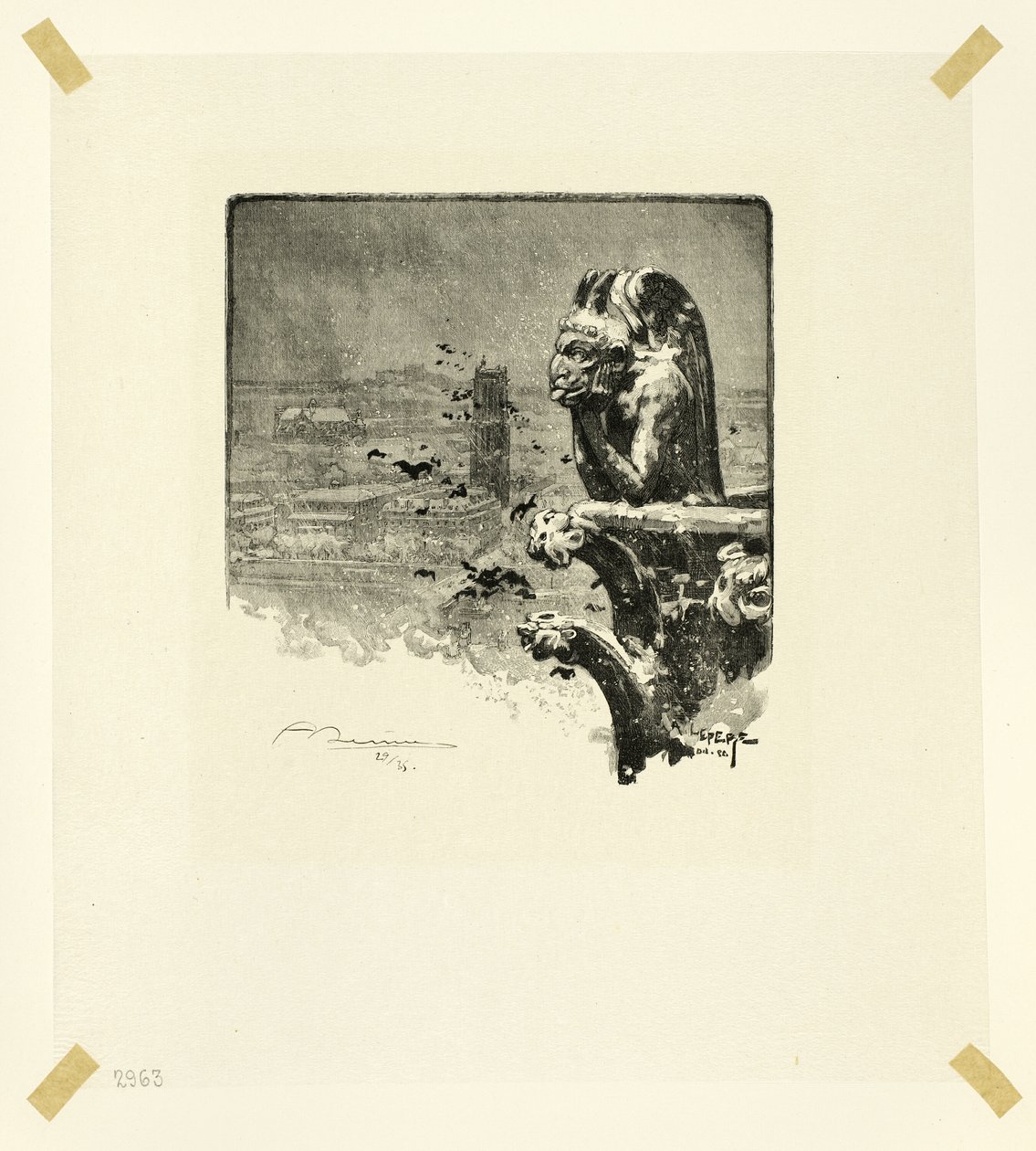 Il vampiro di Notre-Dame, tavola 9 da Le Long de la Seine et des Boulevards da Louis Auguste Lepère