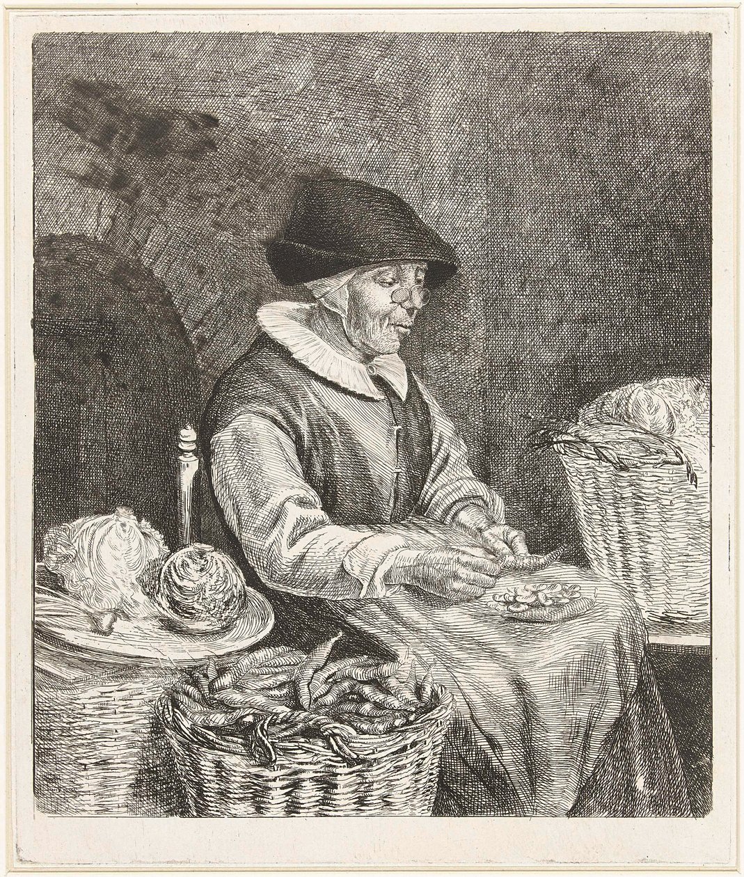 Coclers, L B, Vecchia che intinge i fagioli (1780, Rijksmuseum Amsterdam) da Louis Bernard Coclers
