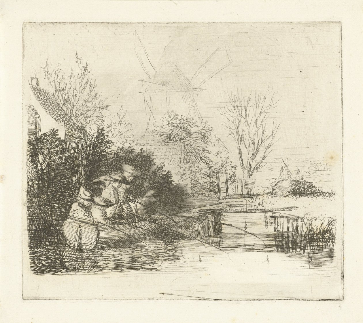 Pescatori presso un fiume da Louis Bernard Coclers