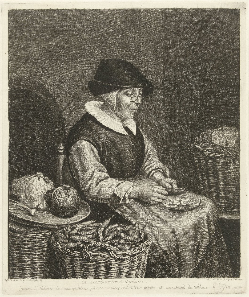 Vecchia donna che sgrana fagioli da Louis Bernard Coclers