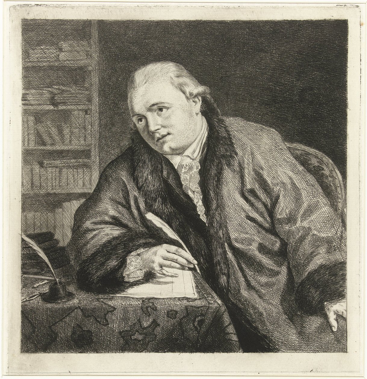 Ritratto del compositore e incisore Johan Antoni Kauclitz Colizzi da Louis Bernard Coclers