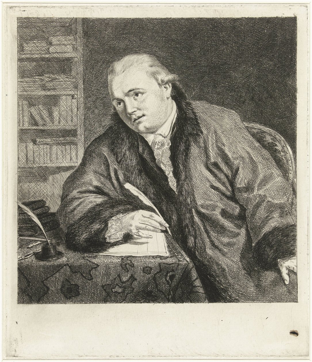 Ritratto del compositore e incisore Johan Antoni Kauclitz Colizzi da Louis Bernard Coclers