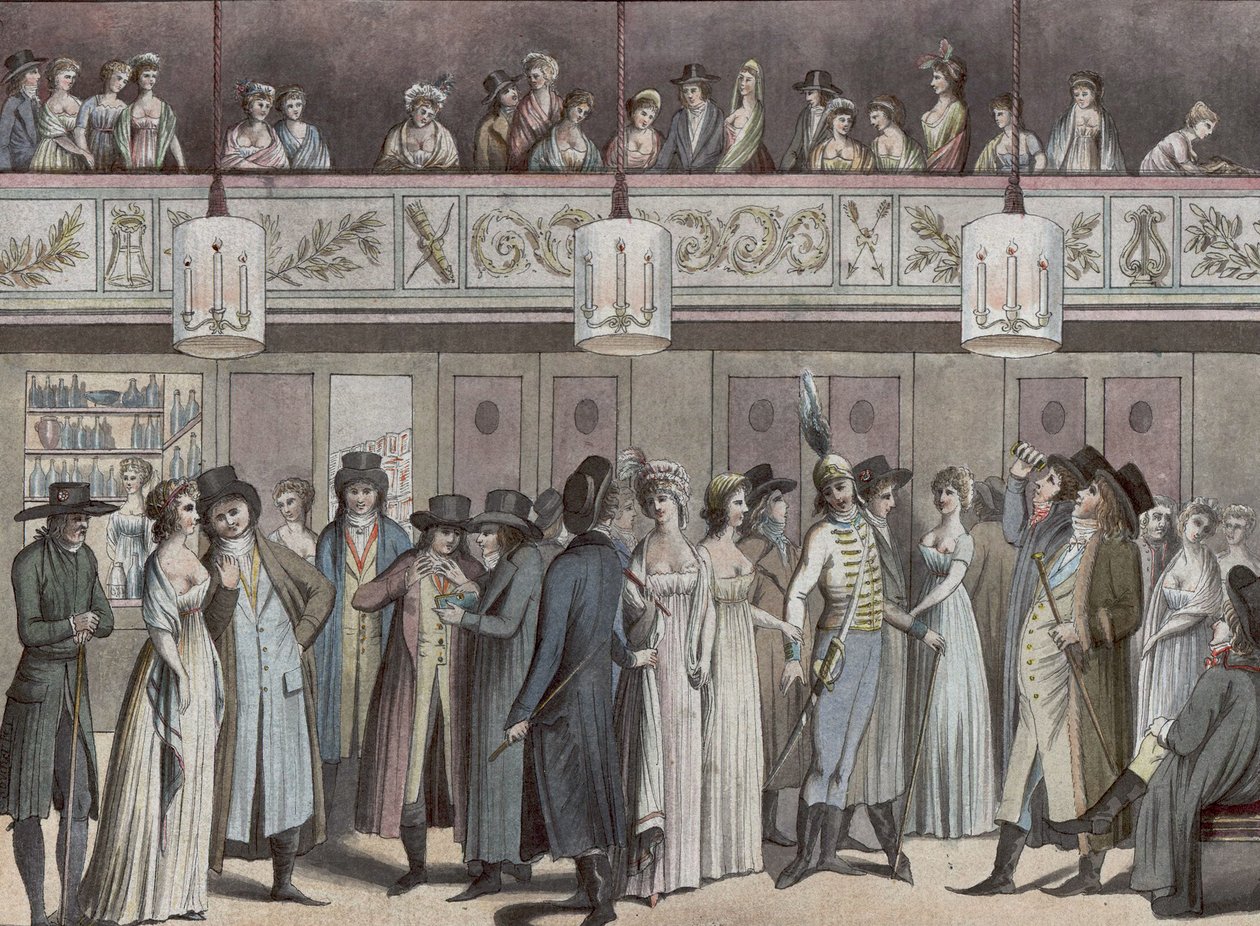 Foyer del Teatro Montansier al Palais-Royal. Collezione Hippolyte Destailleur (1822-1893) da Louis Binet
