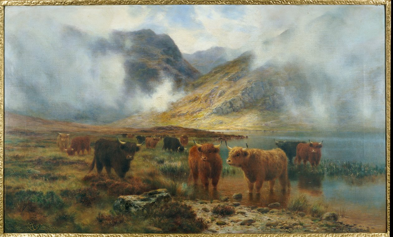 Presso Loch Treachlan, Glencoe, nebbie mattutine, 1907 da Louis Bosworth Hurt