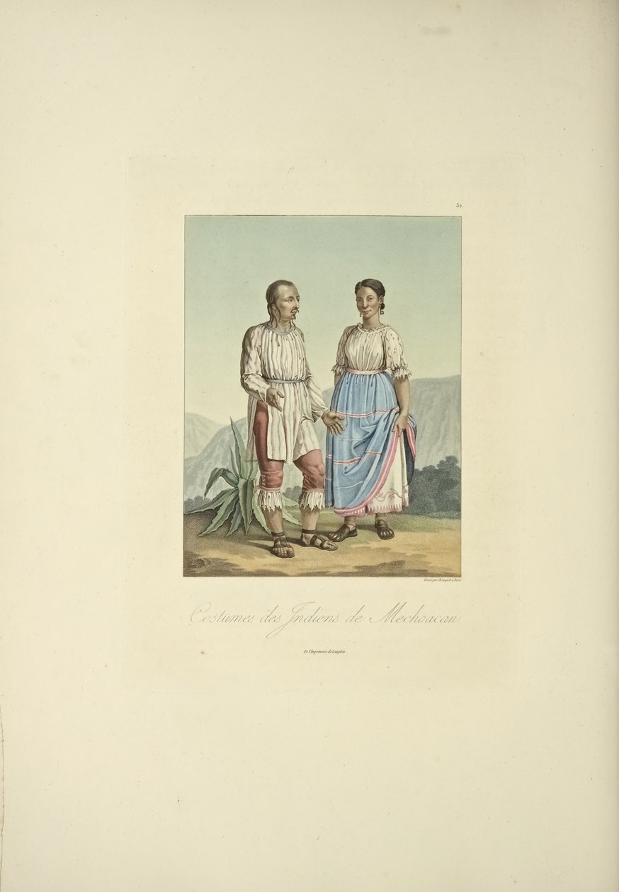 Costumi degli indiani Mechoacan, illustrazione da 