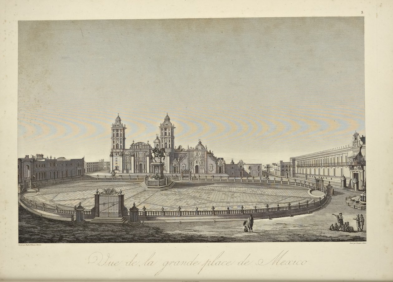 Vista della piazza principale, Messico, illustrazione da 