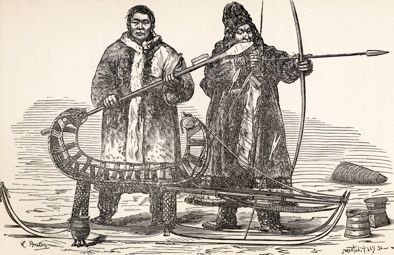 Buriati nativi della Repubblica di Buriazia, Russia, da Da Parigi a Pechino sulle nevi siberiane di Victor Meignan, inciso da Smeeton-Tilly da Louis Breton