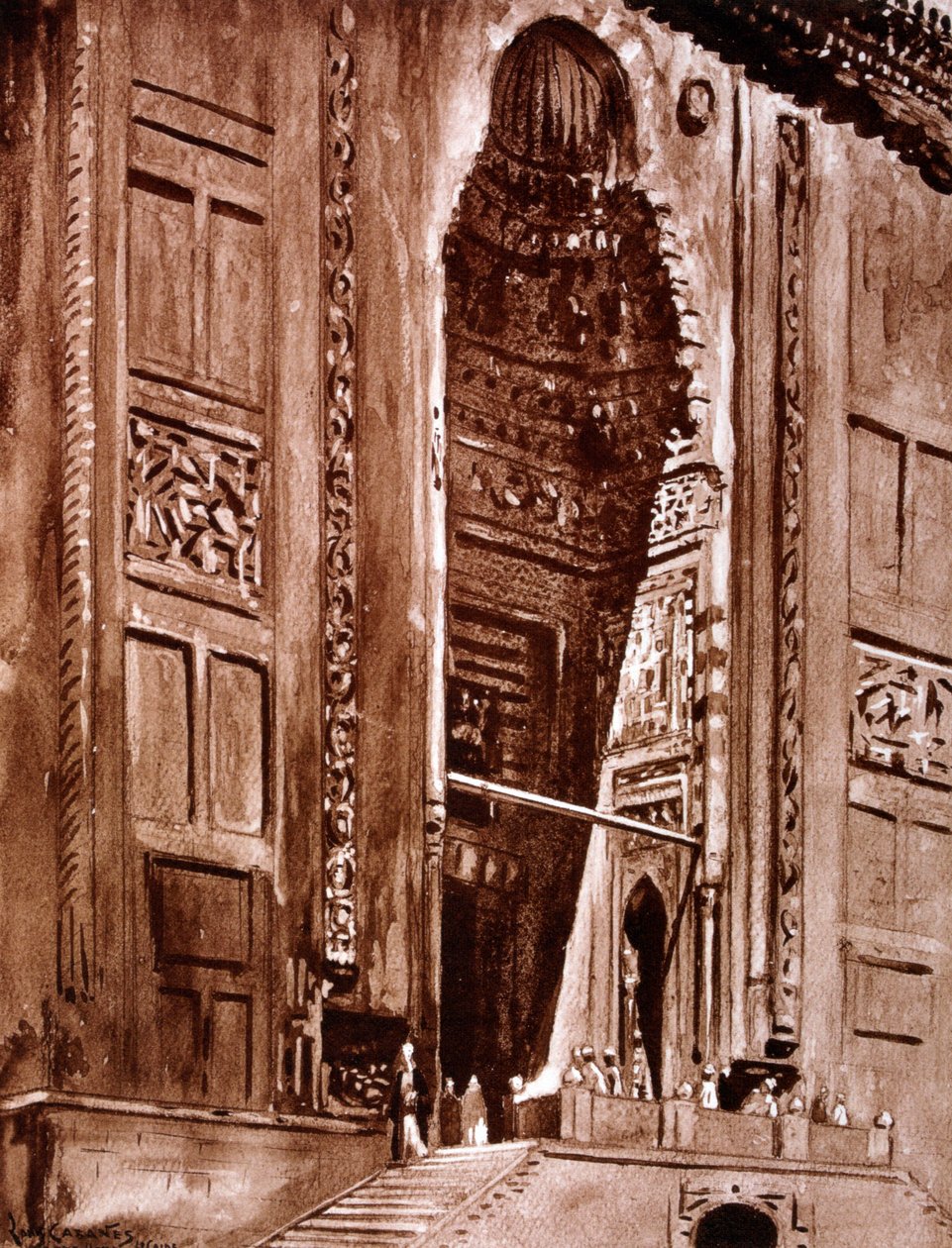 Ingresso alla Moschea del Sultano Hassan, 1928 da Louis Cabanes
