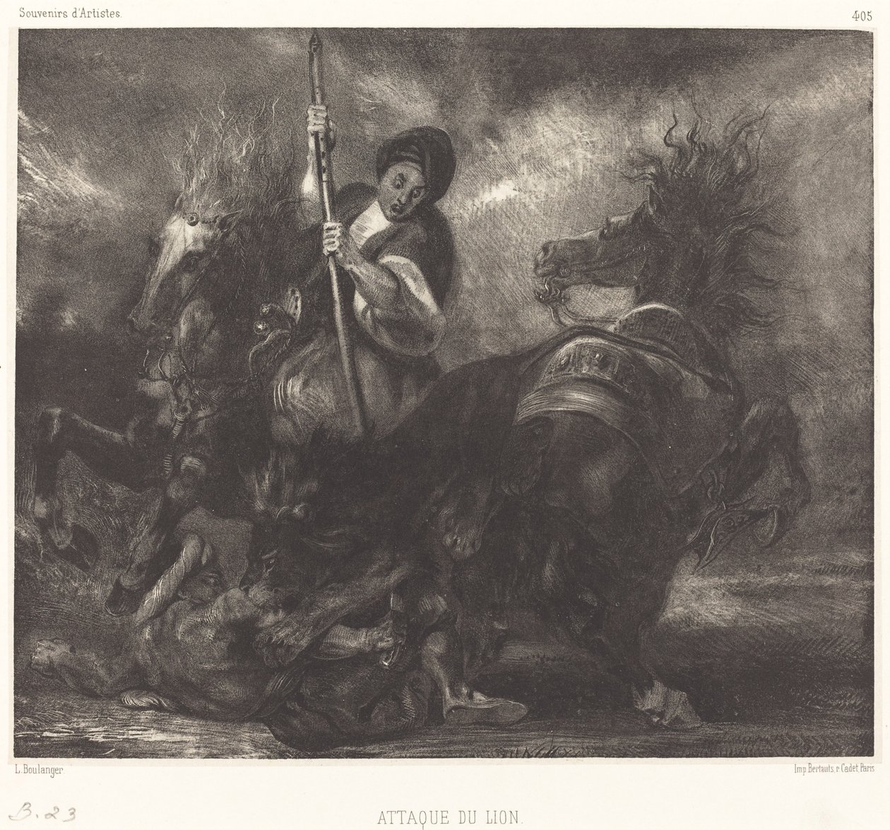 Attacco del leone da Louis Candide Boulanger
