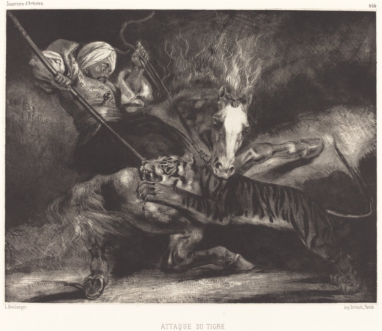 Attacco della tigre da Louis Candide Boulanger