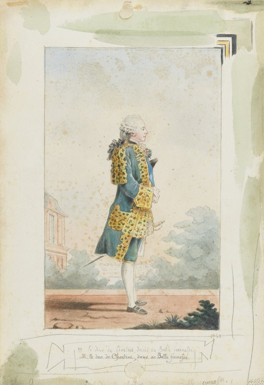 Luigi Filippo II, duca di Chartres 1747-1793, 1760 da Louis Carrogis dit Carmontelle