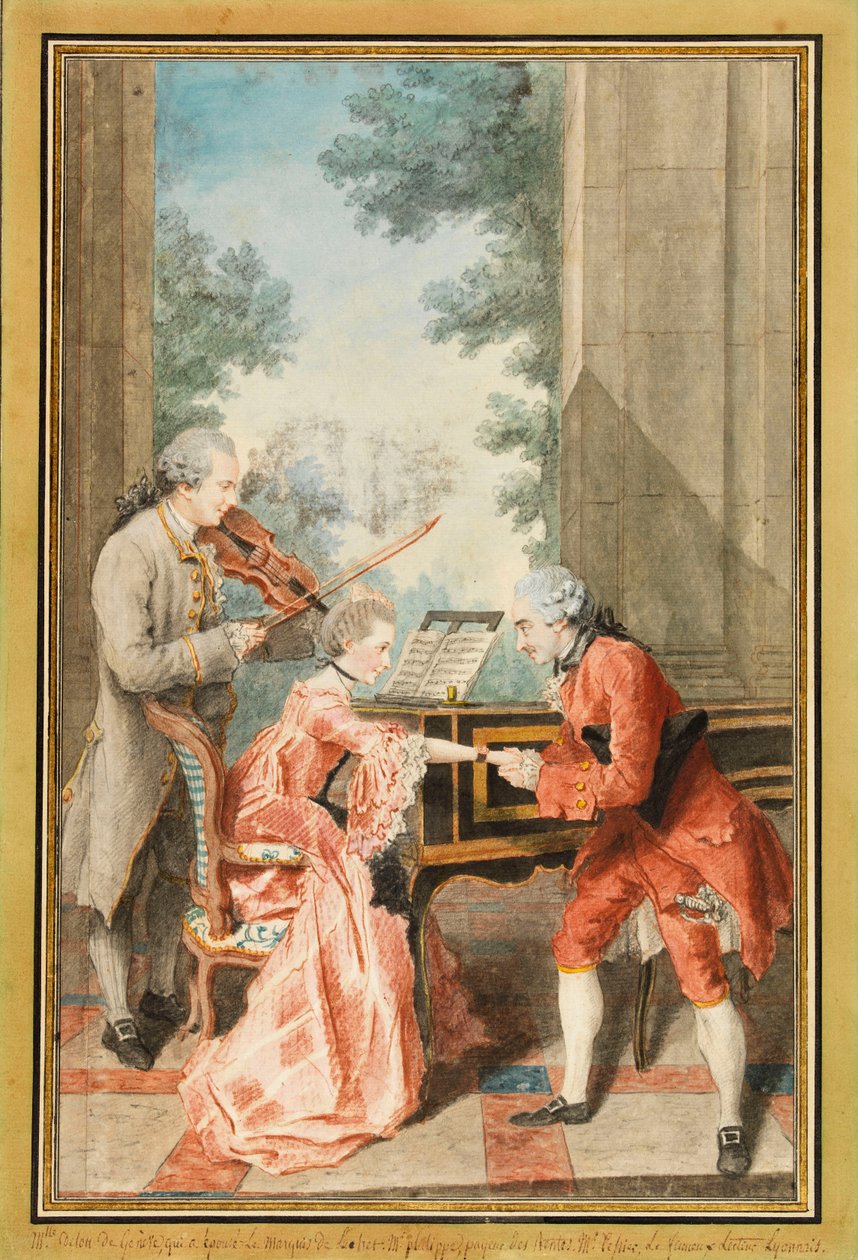 Mademoiselle Delong de Genève, Monsieur Philippe e Monsieur de Texier da Louis Carrogis Carmontelle