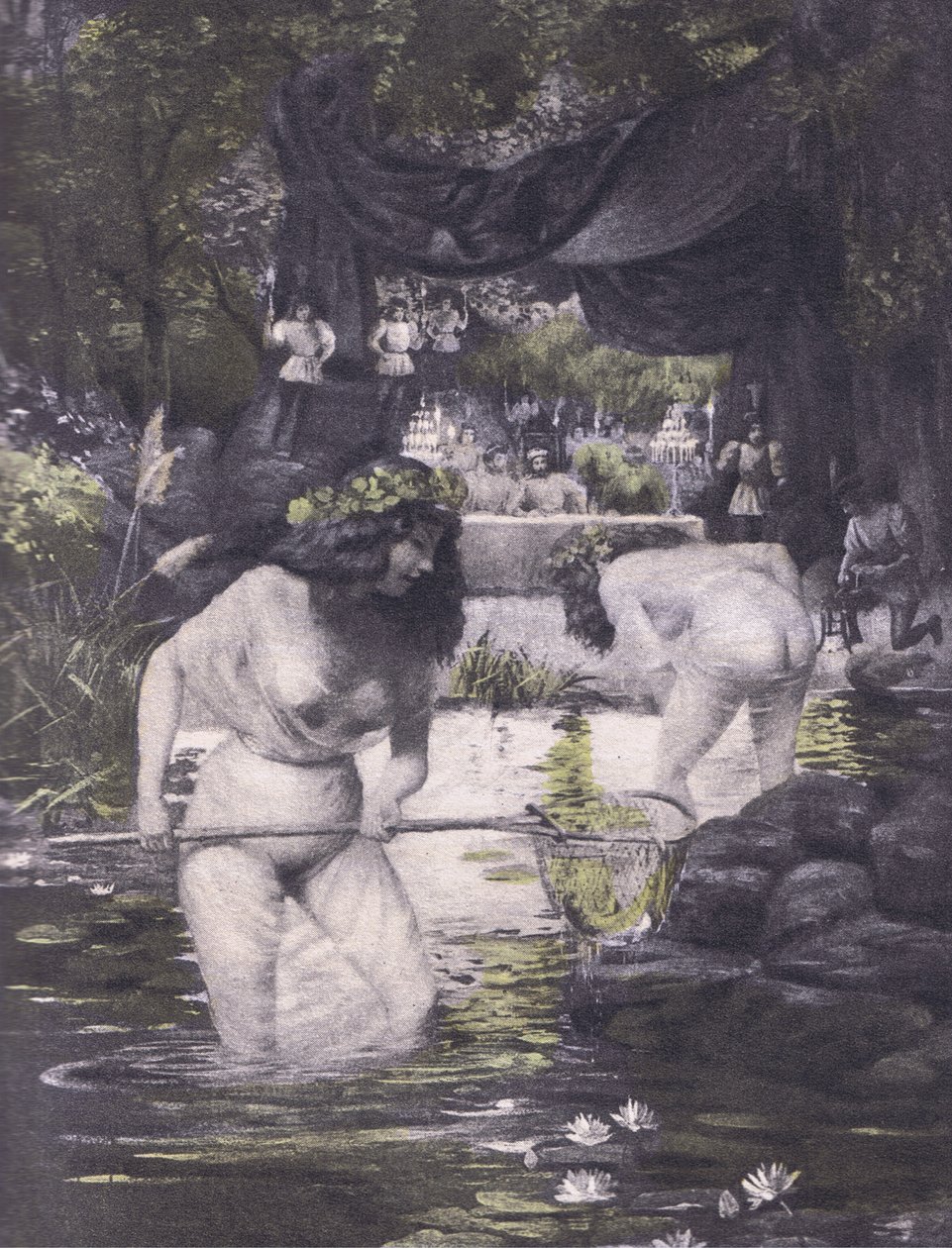 Ginerva e Isotta, illustrazione dal Decameron di Boccaccio pubblicato dalla Navarre Society anni 