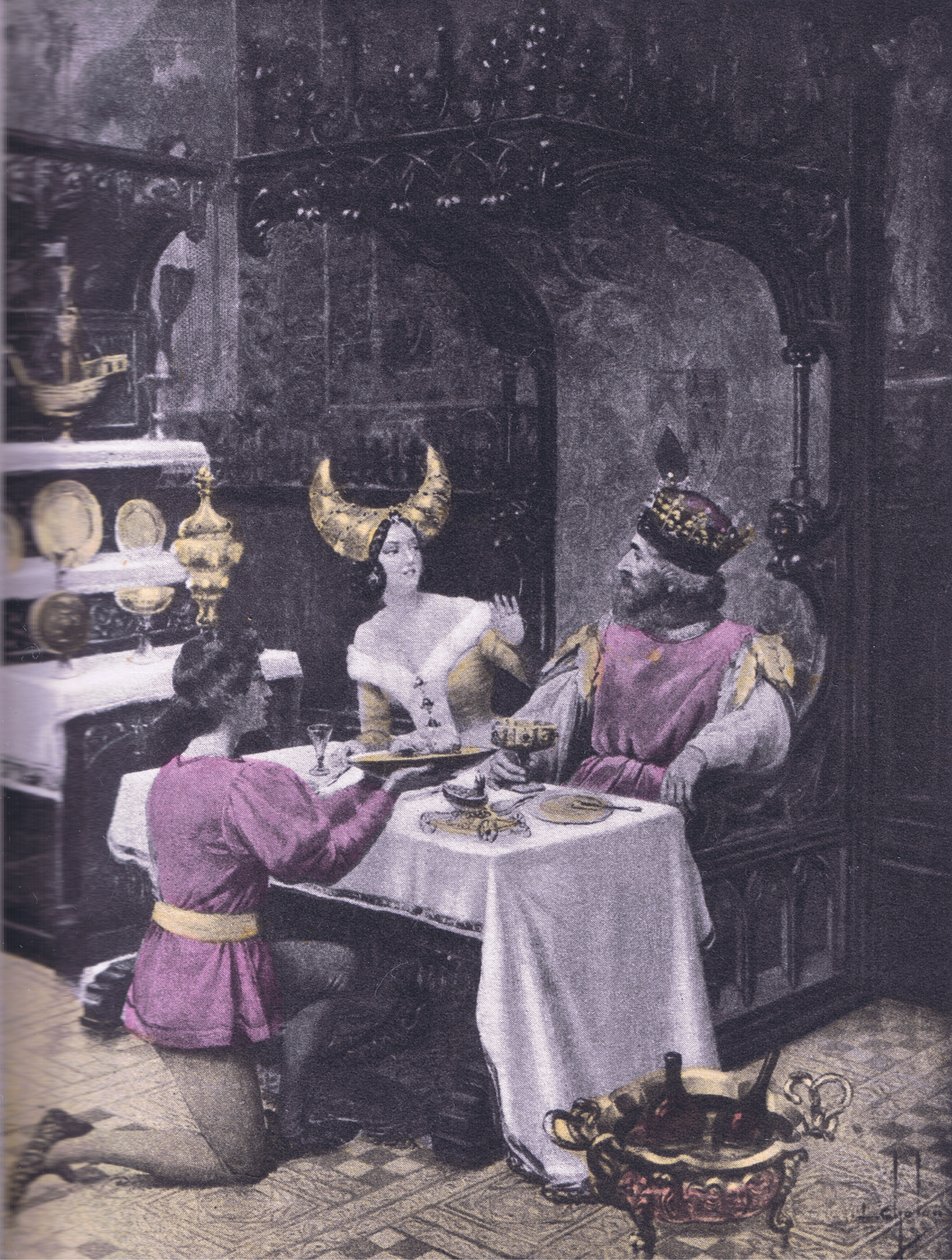 La cena delle galline, illustrazione dal Decameron di Boccaccio pubblicata dalla Navarre Society anni 