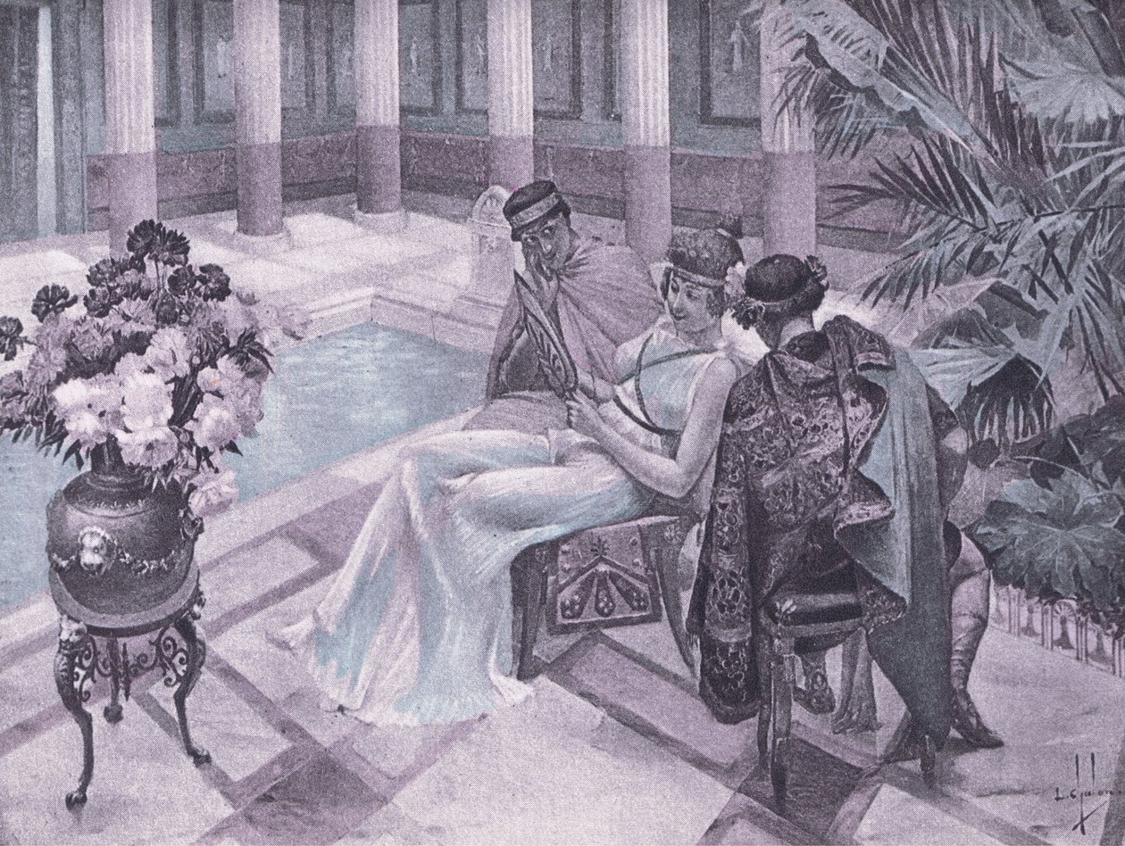 Tito e Gisippus, illustrazione dal Decameron di Boccaccio pubblicato dalla Navarre Society anni 