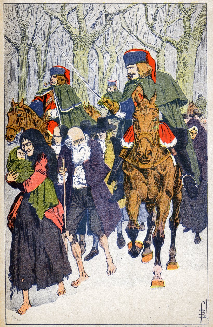 Arresto dei protestanti da Louis Charles Bombled
