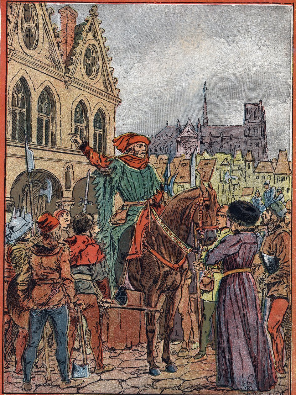 Etienne Marcel, prevosto dei mercanti (1315-1358) che acquisisce la Maison des Pillars sulla Place de Greve nel luglio 1357 da Louis Charles Bombled