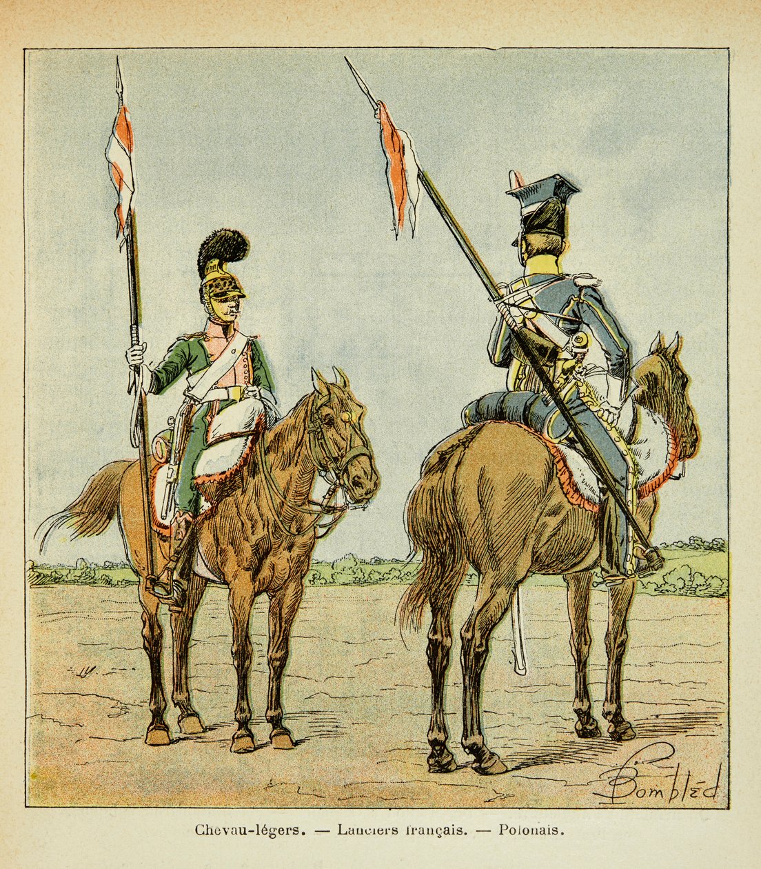 Cavalleria leggera della Guardia: Lancieri francesi e polacchi, Collezione Privata da Louis Charles Bombled